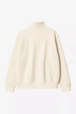 Carhartt miesten collegepaita Half Zip American Script Sweatshirt, luonnonvalkoinen