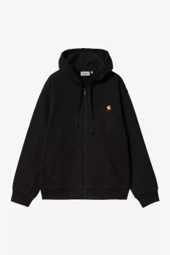 Carhartt miesten huppari Hooded American Script Jacket, musta