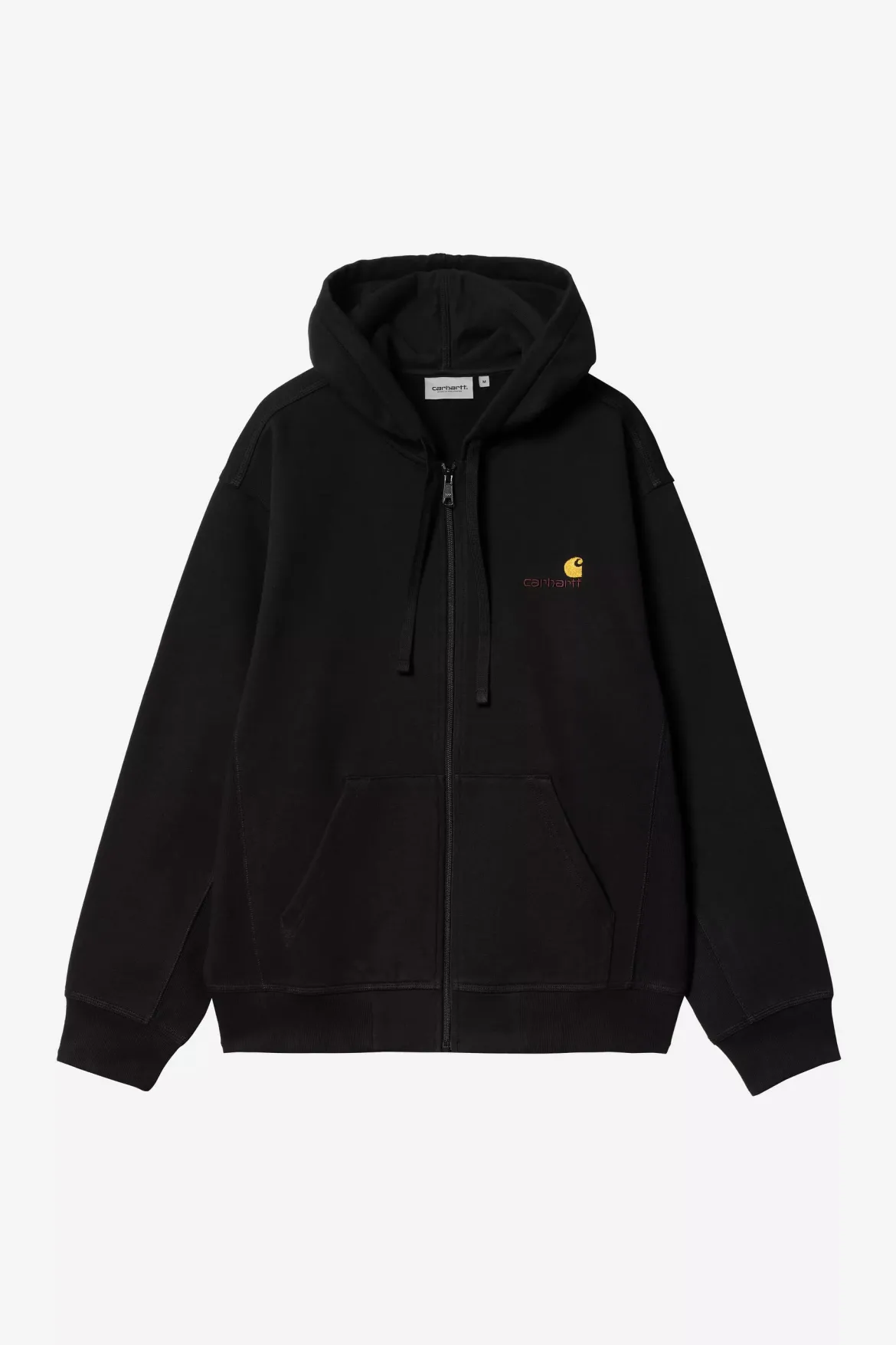 Carhartt miesten huppari Hooded American Script Jacket, musta