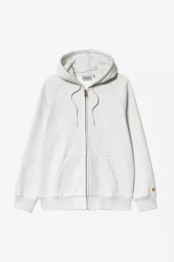 Carhartt miesten Huppari Hooded Chase Jacket, Vaaleanharmaa meleerattu