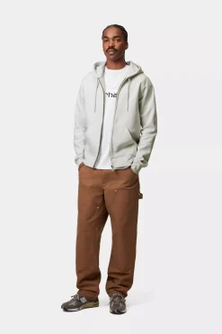Carhartt miesten Huppari Hooded Chase Jacket, Vaaleanharmaa meleerattu