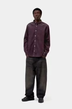 Carhartt miesten kauluspaita Madison Cord Shirt, violetti