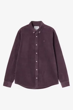 Carhartt miesten kauluspaita Madison Cord Shirt, violetti