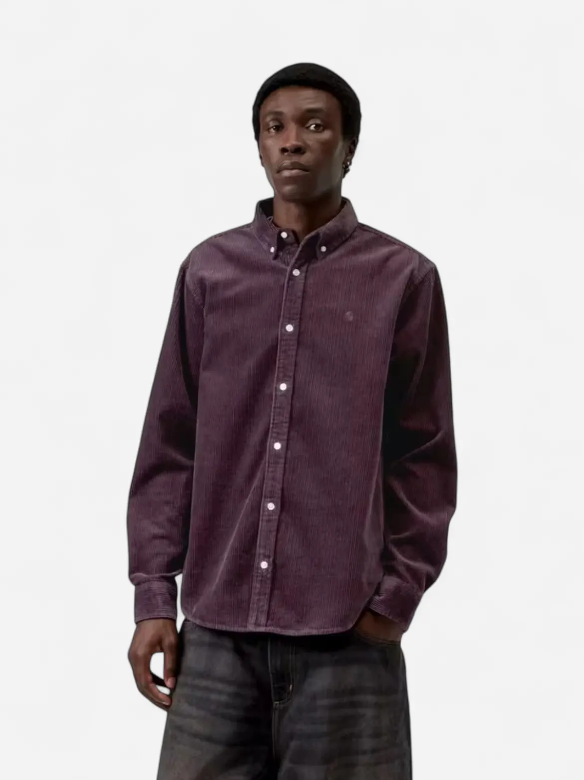 Carhartt miesten kauluspaita Madison Cord Shirt, violetti