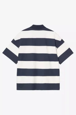 Carhartt miesten pikeepaita S/S Delray Polo Shirt, raidallinen valkoinen