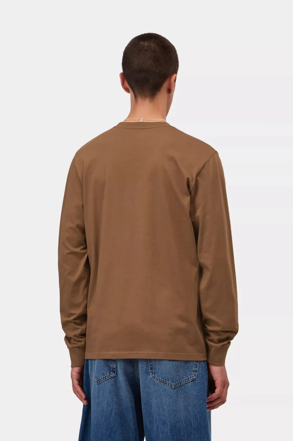 Carhartt miesten pitkähihainen paita Pocket T-Shirt, konjakinruskea