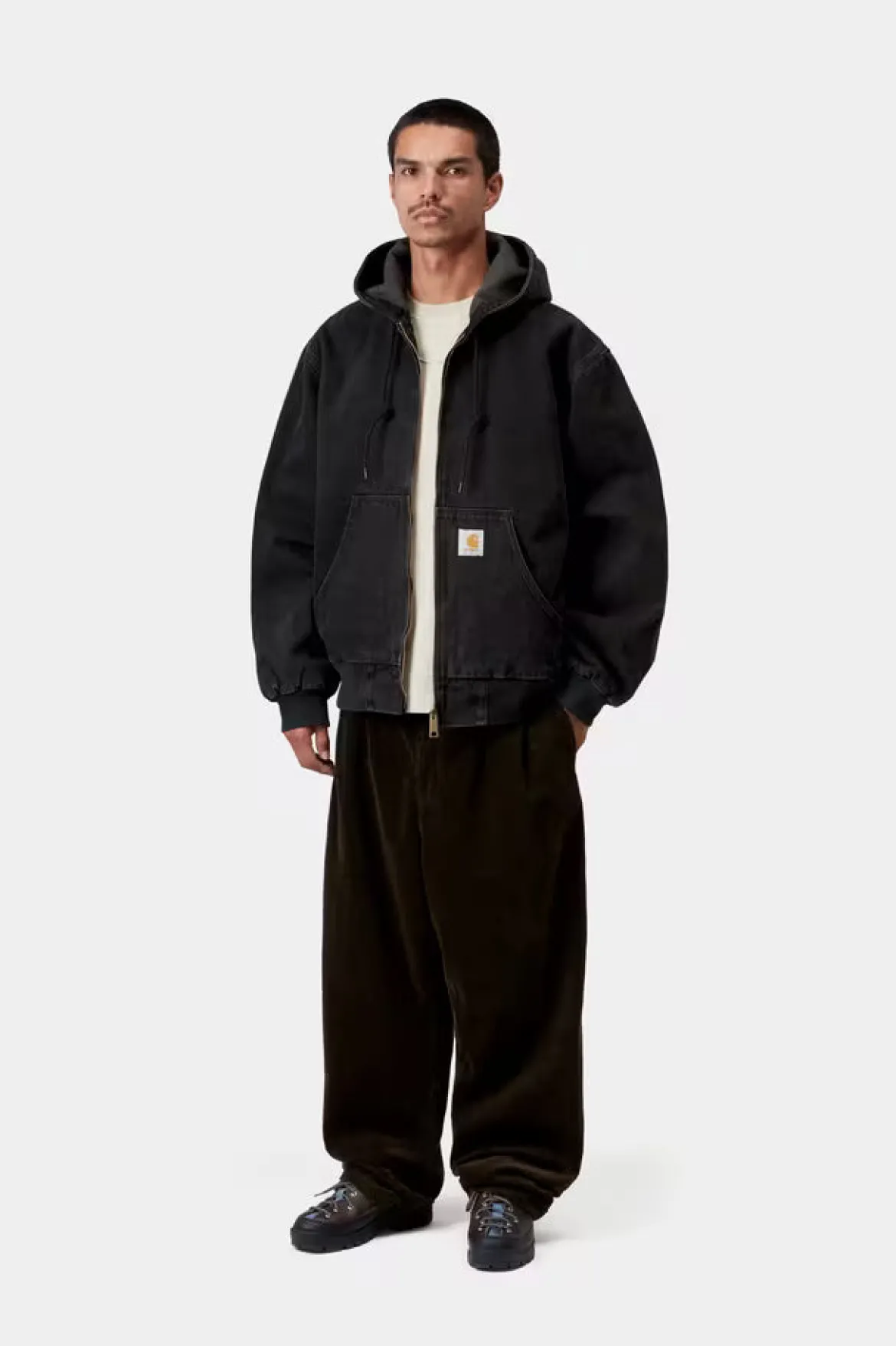 Carhartt miesten takki OG Active Jacket 'Smith' Denim WARMLINED, musta