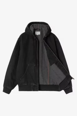 Carhartt miesten takki OG Active Jacket 'Smith' Denim WARMLINED, musta