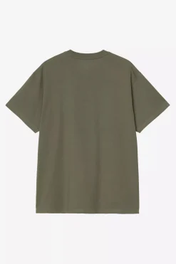 Carhartt miesten t-paita S/S Script Embroidery T-Shirt, khaki