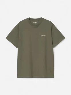 Carhartt miesten t-paita S/S Script Embroidery T-Shirt, khaki