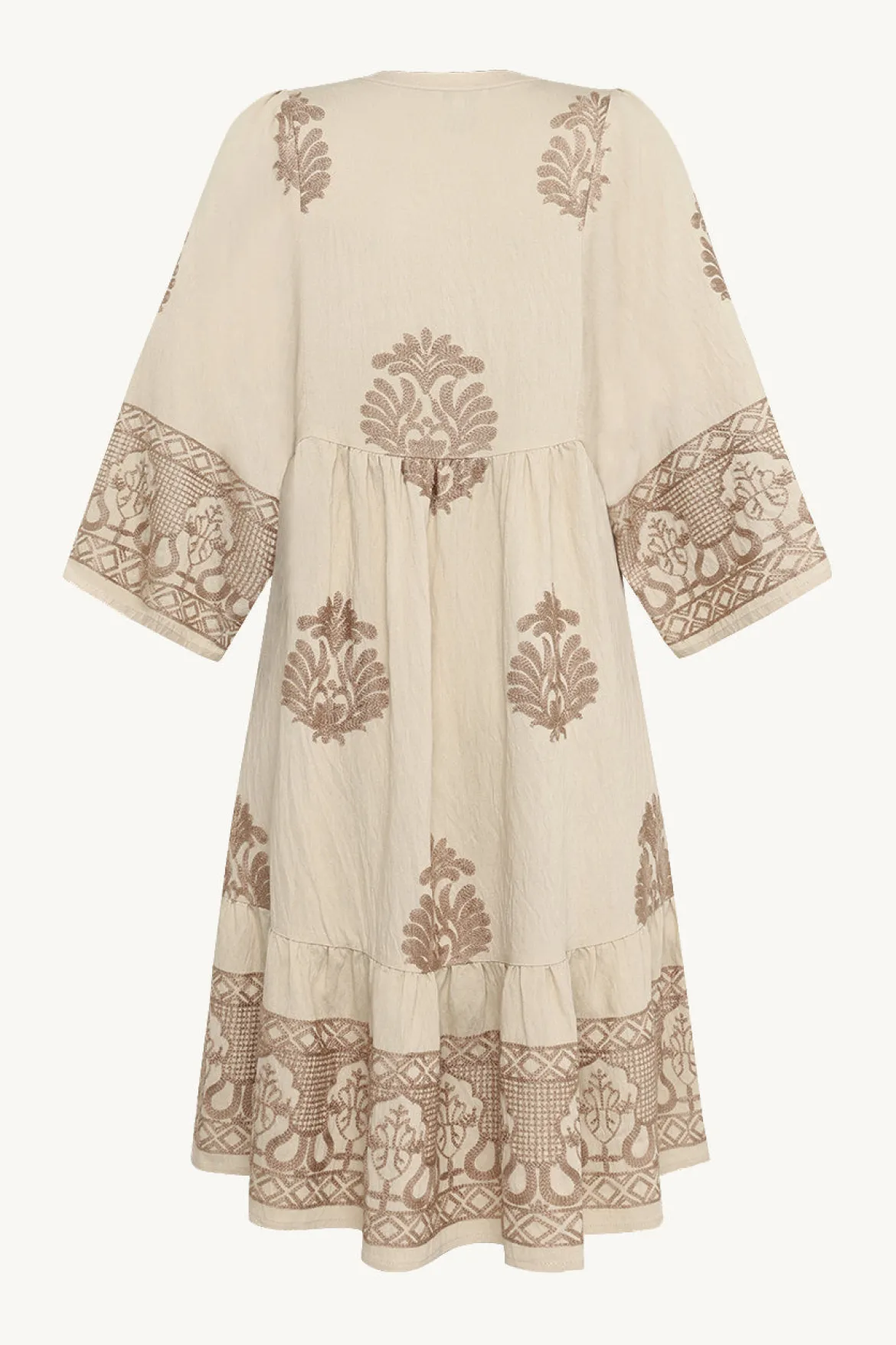 Claire mekko Ditta Dress, kuosillinen beige