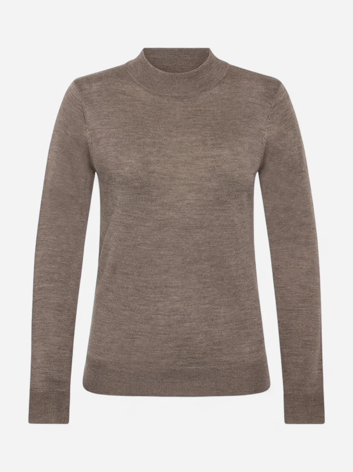 Claire Naisten Poolopaita K-Paulia Merinowool Turtle Neck Tummanruskea