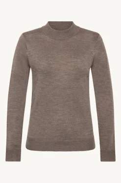Claire Naisten Poolopaita K-Paulia Merinowool Turtle Neck Tummanruskea