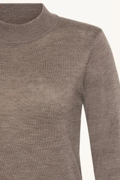 Claire Naisten Poolopaita K-Paulia Merinowool Turtle Neck Tummanruskea