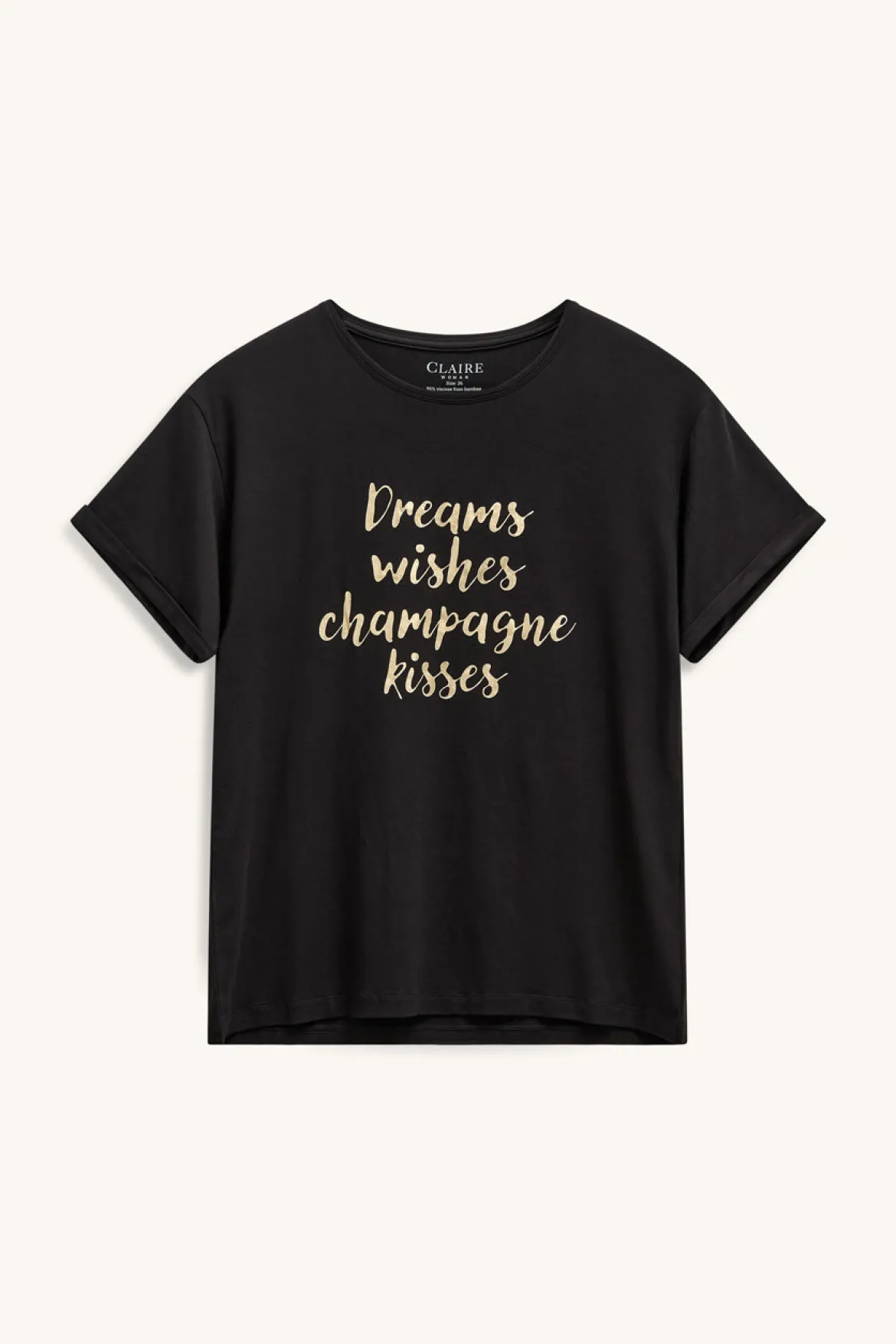 Claire naisten t-paita Aoife, Black
