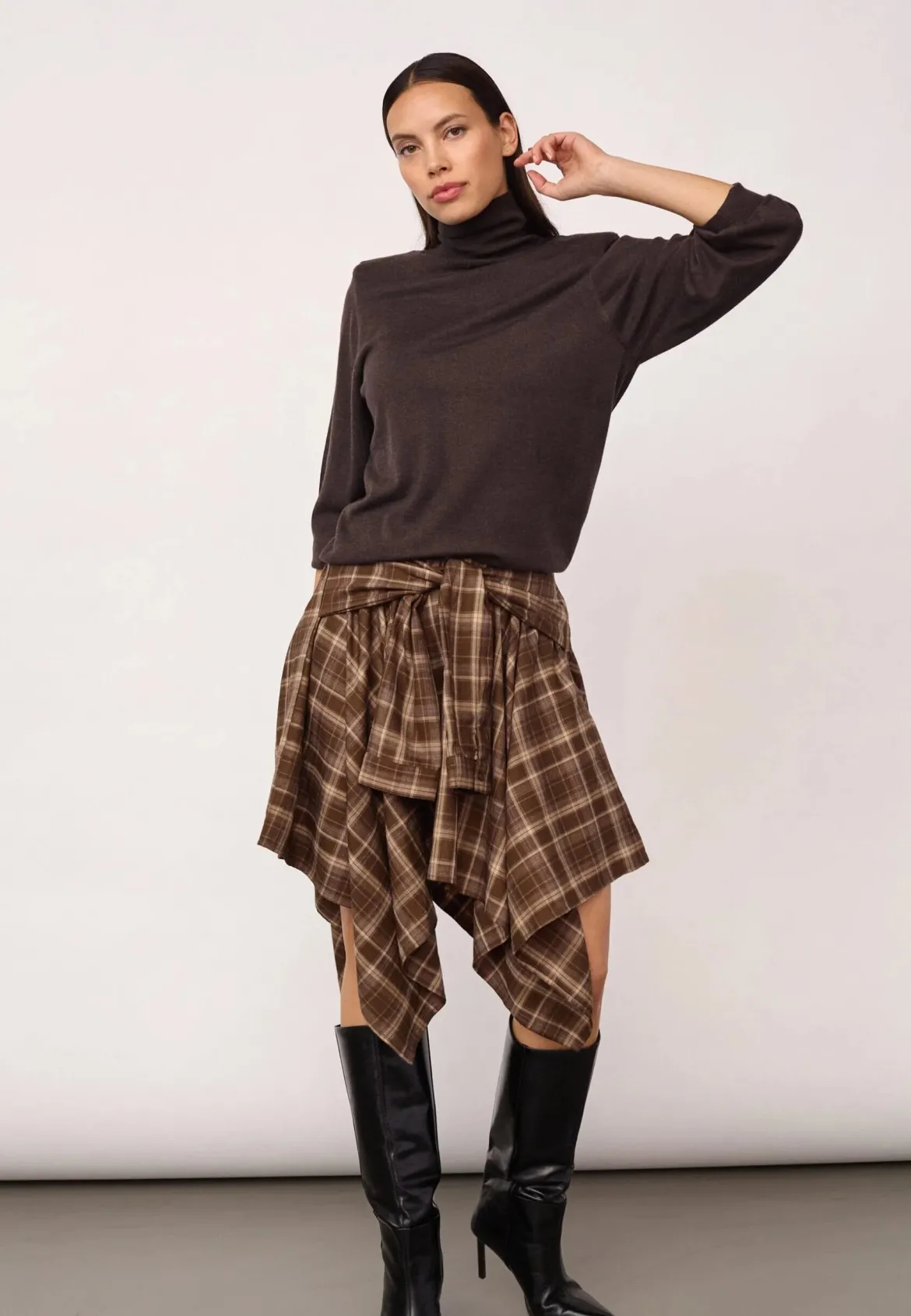 Co’Couture hame DagnyCC Check Tie Skirt, ruskea ruutu