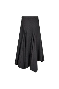 Co’Couture naisten hame EloraCC Check Asym Skirt, harmaa ruutu