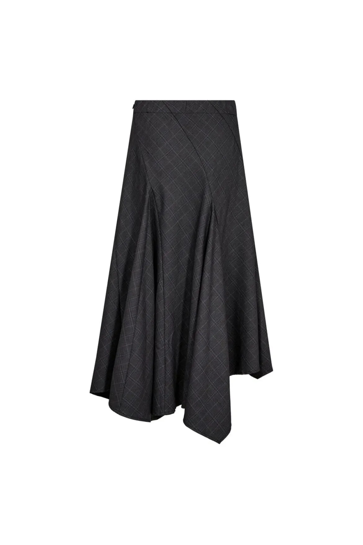Co’Couture naisten hame EloraCC Check Asym Skirt, harmaa ruutu