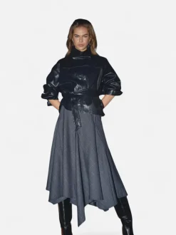 Co’Couture naisten hame EloraCC Check Asym Skirt, harmaa ruutu