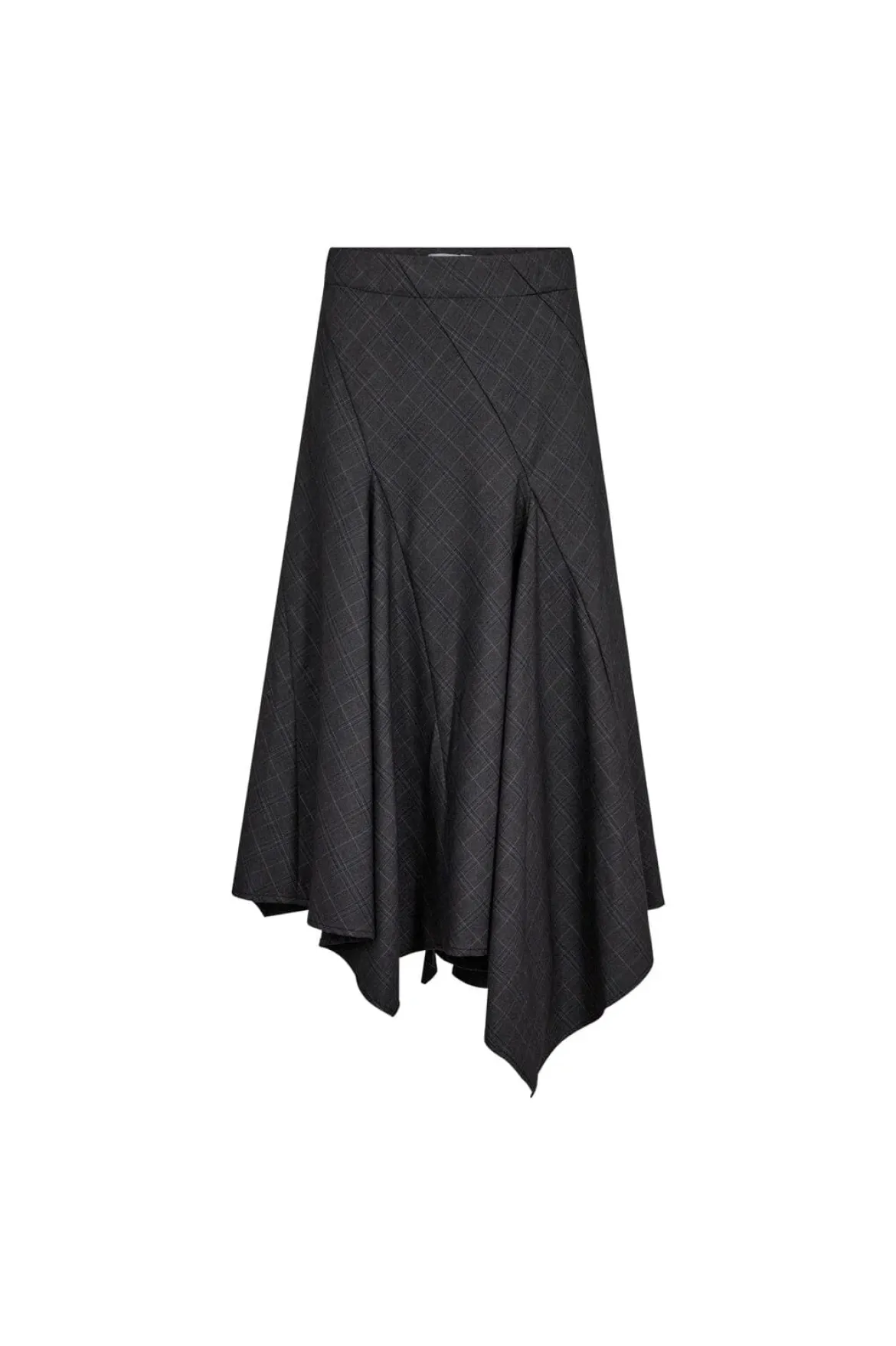 Co’Couture naisten hame EloraCC Check Asym Skirt, harmaa ruutu