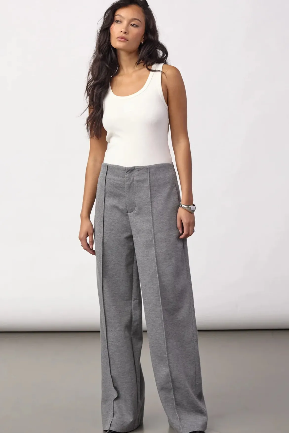 Co’Couture naisten housut Lancecc Crease Sweatpant, vaaleanharmaa meleerattu