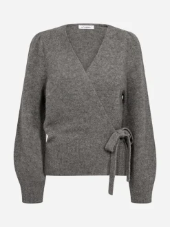 Co’Couture naisten neuletakki Rogercc Wrap Cardigan, vaaleanharmaa meleerattu