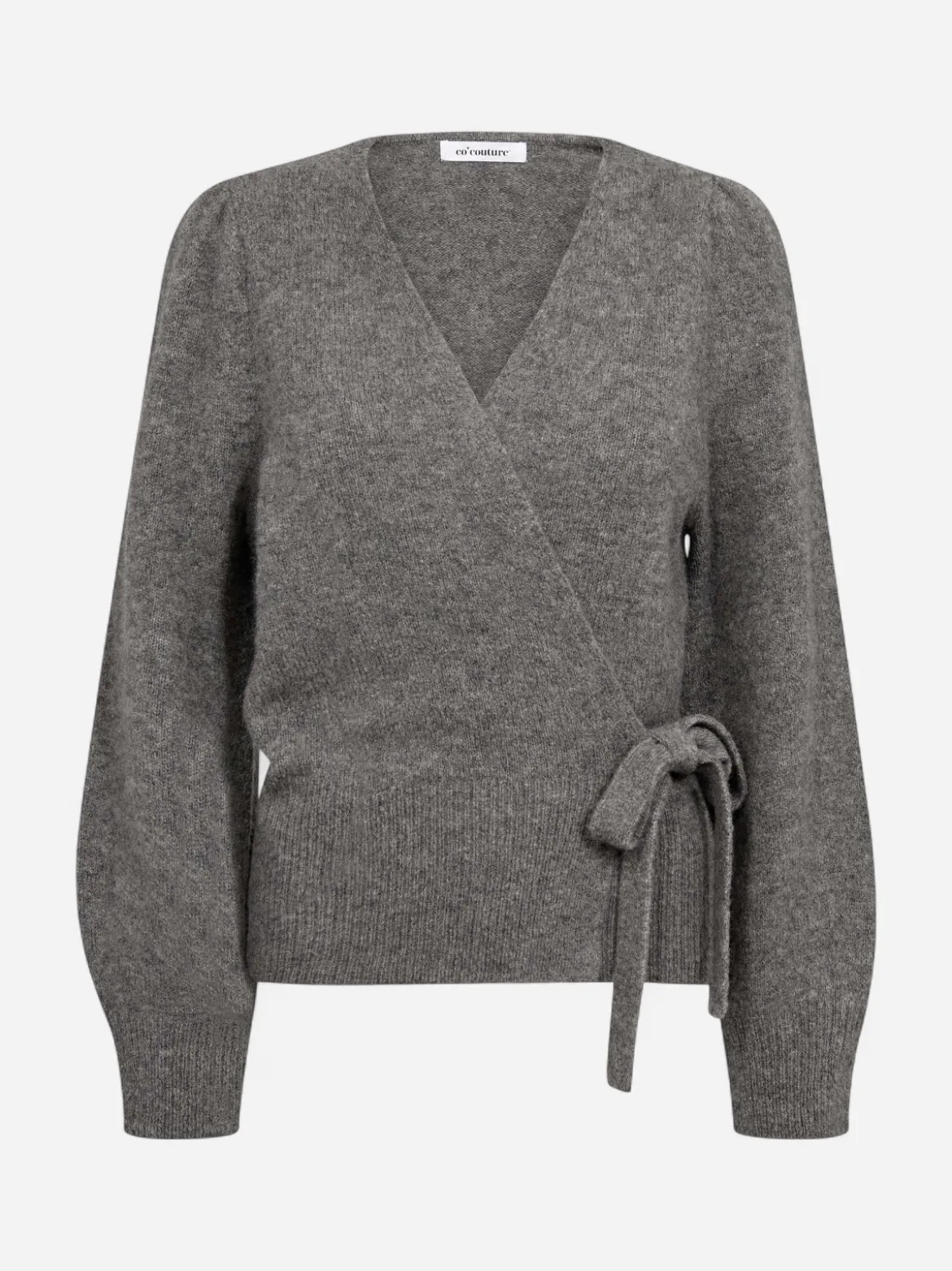 Co’Couture naisten neuletakki Rogercc Wrap Cardigan, vaaleanharmaa meleerattu