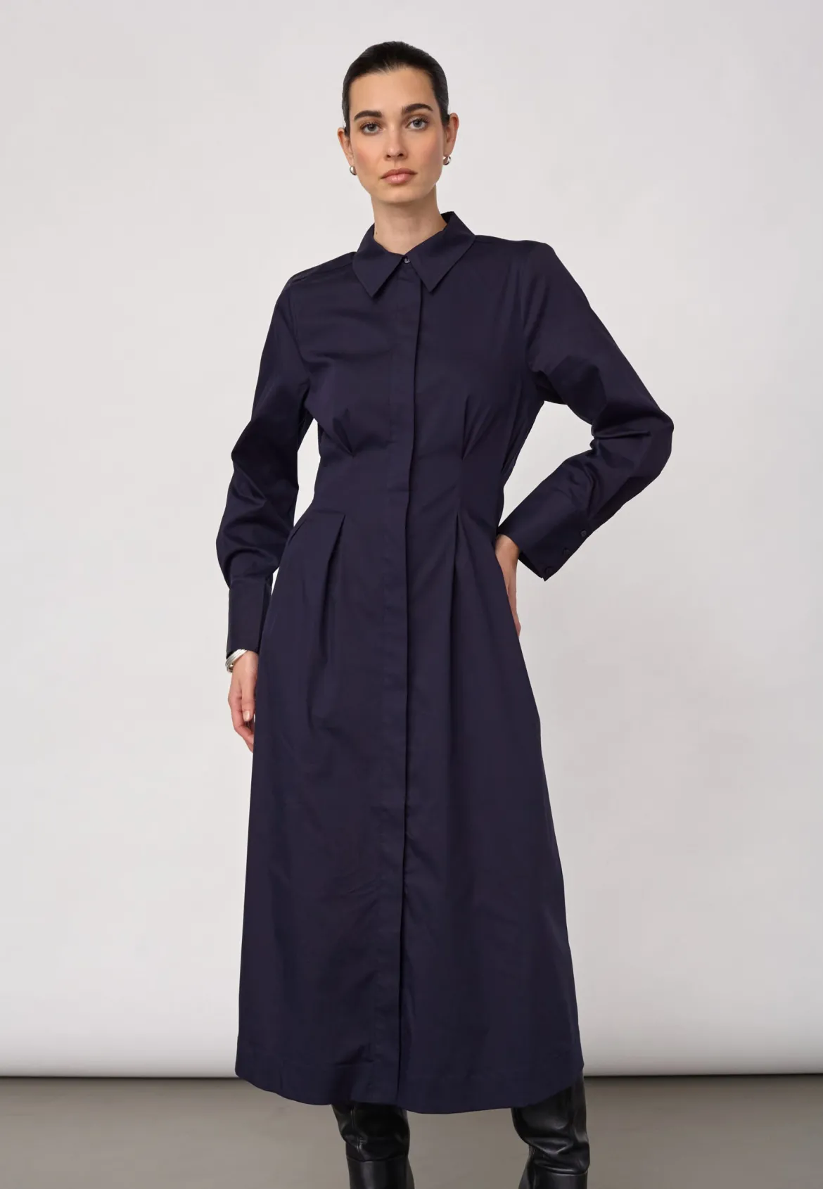 Co’Couture naisten paitamekko SannaCC Shirt Long Dress, tummansininen