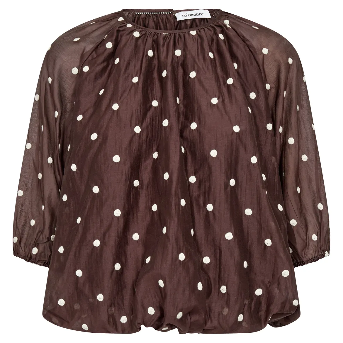 Co’Couture naisten pusero Dita Dot Balloon Blouse, ruskea kuosillinen