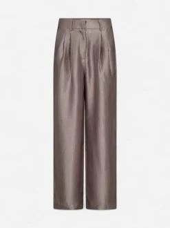 Co'Couture naisten suorat housut Ringocc Pleat Pant, beige