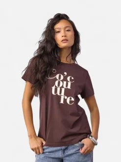 Co’Couture naisten T-paita Co’Couture Tee, tummanruskea