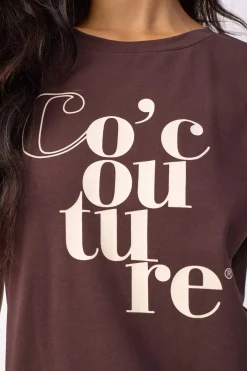 Co’Couture naisten T-paita Co’Couture Tee, tummanruskea