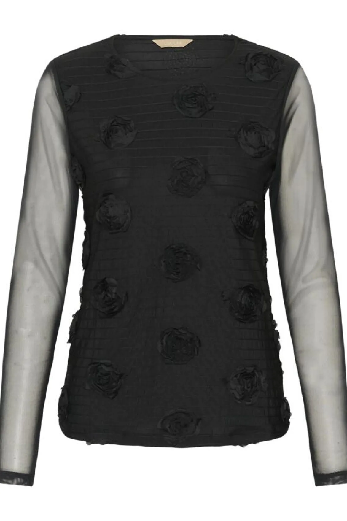 Culture Mascha Mesh O-Neck Blouse, musta