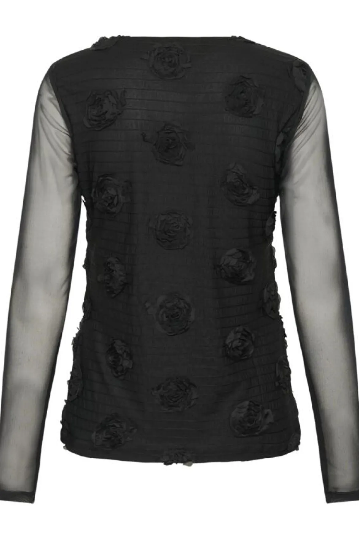 Culture Mascha Mesh O-Neck Blouse, musta