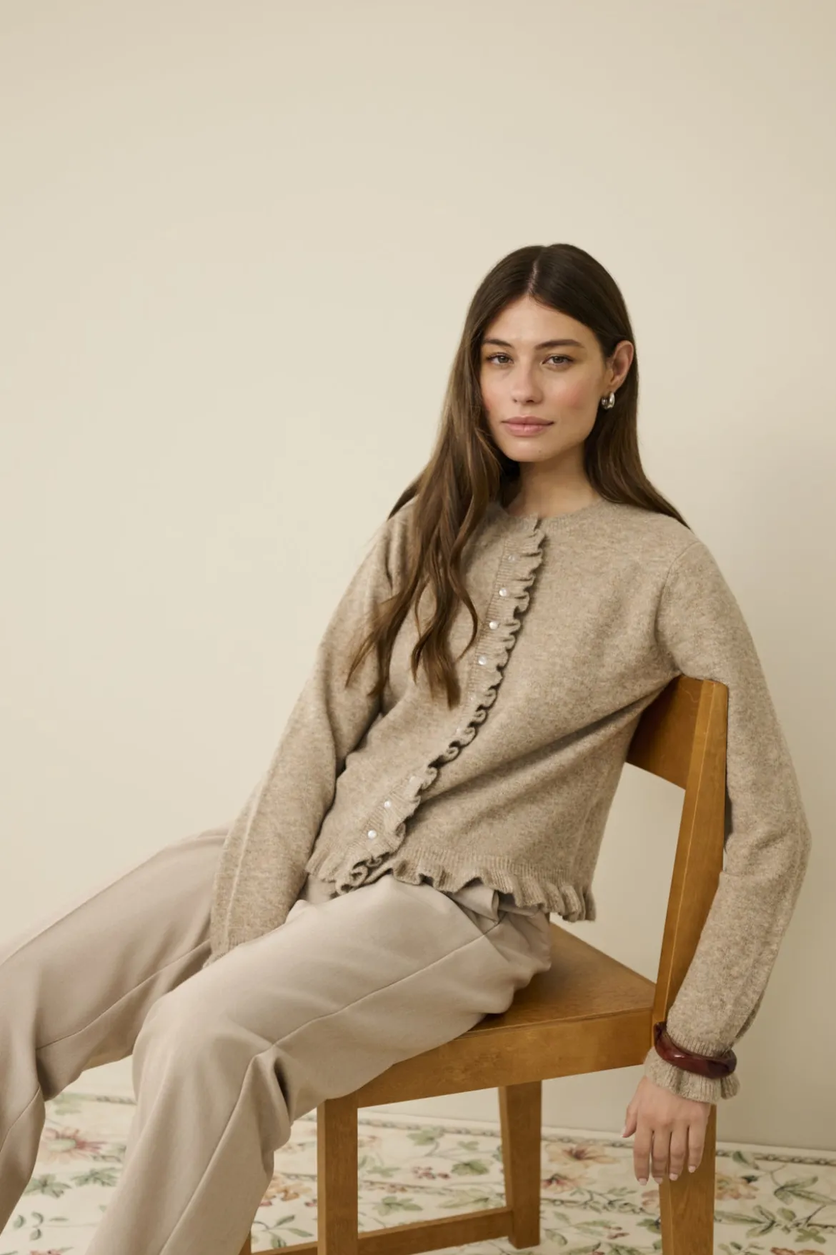 Culture naisten housut CUcollina Pants, Dune Melange