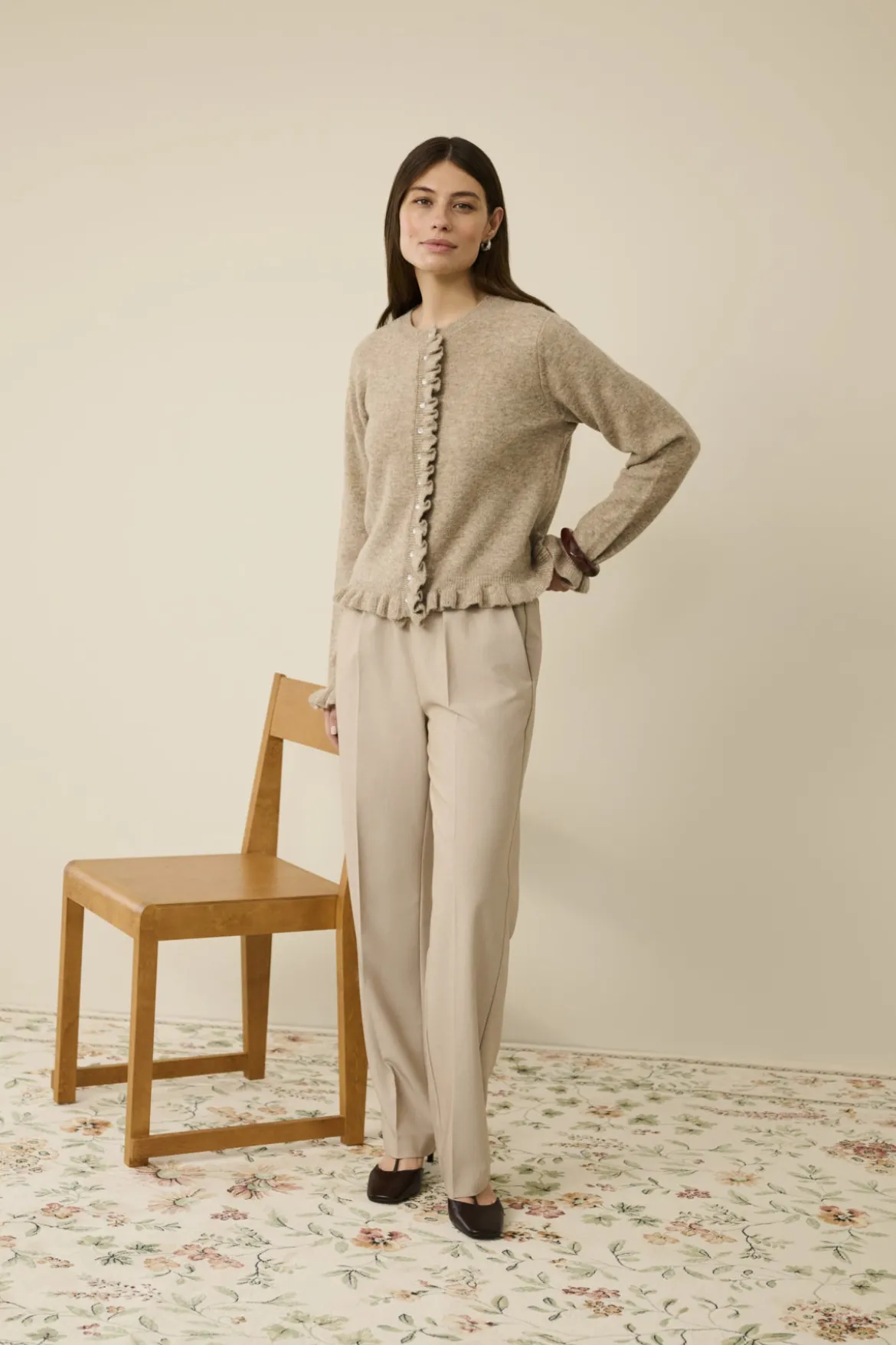 Culture naisten housut CUcollina Pants, Dune Melange