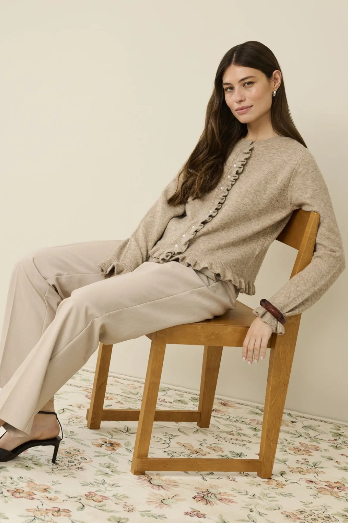Culture naisten housut CUcollina Pants, Dune Melange