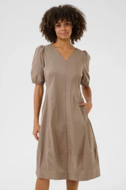 CULTURE, Naisten Mekko, ANTOINETT SS DRESS Pinebark