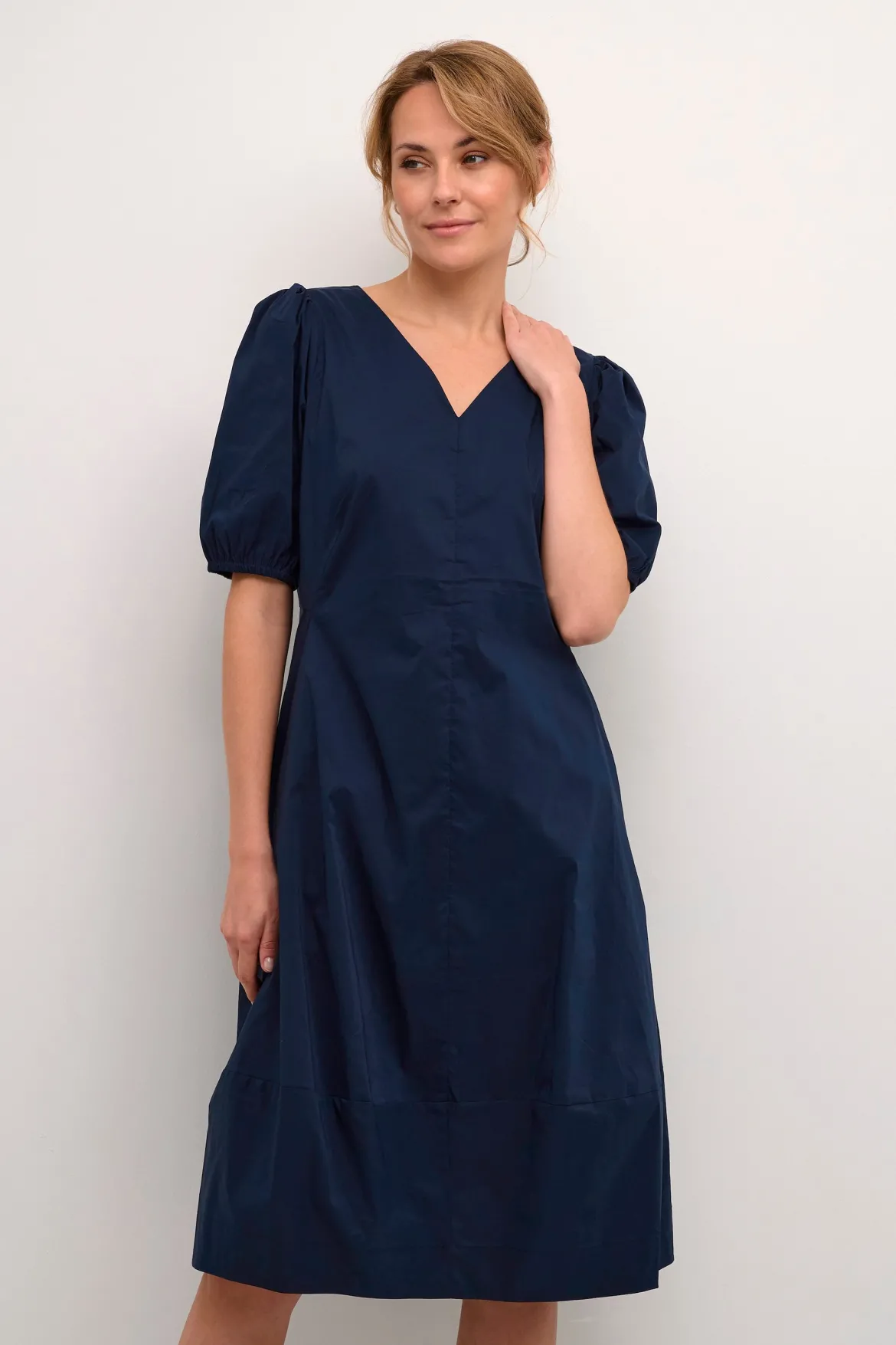 CULTURE, Naisten Mekko, ANTOINETT SS DRESS Tummansininen