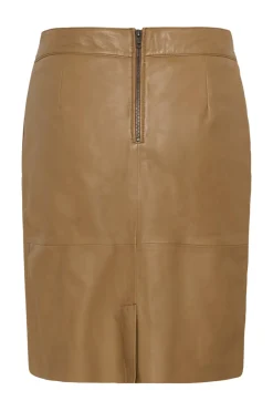 Culture naisten nahkahame Cuberta Leather Skirt, Tannin