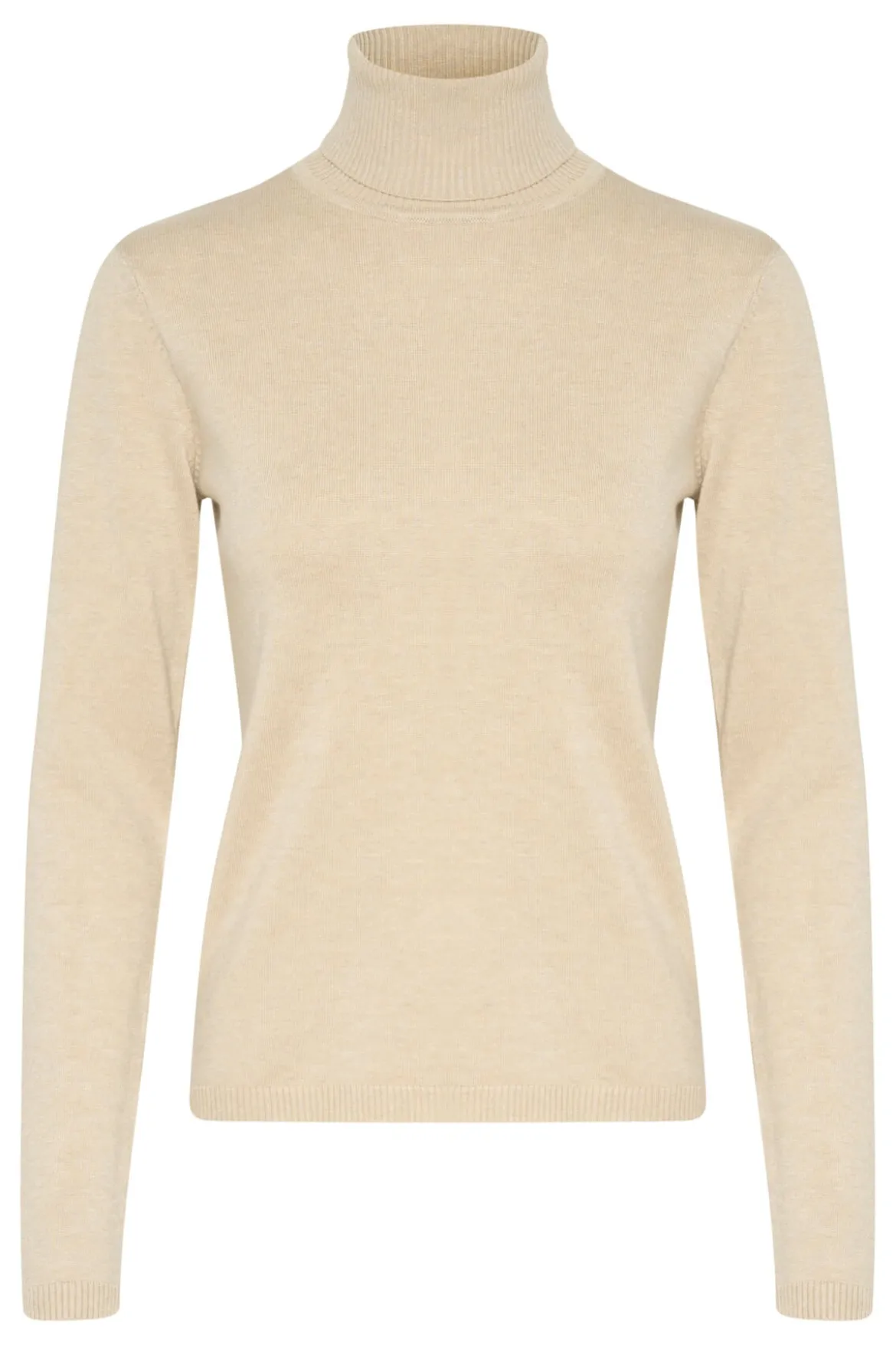 Culture Naisten Poolokauluksellinen Neule, ANNEMARIE ROLLNECK Warm Sand Melange