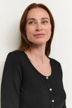 Culture neuletakki, CUANNEMARIE KNIT CARDIGAN Musta