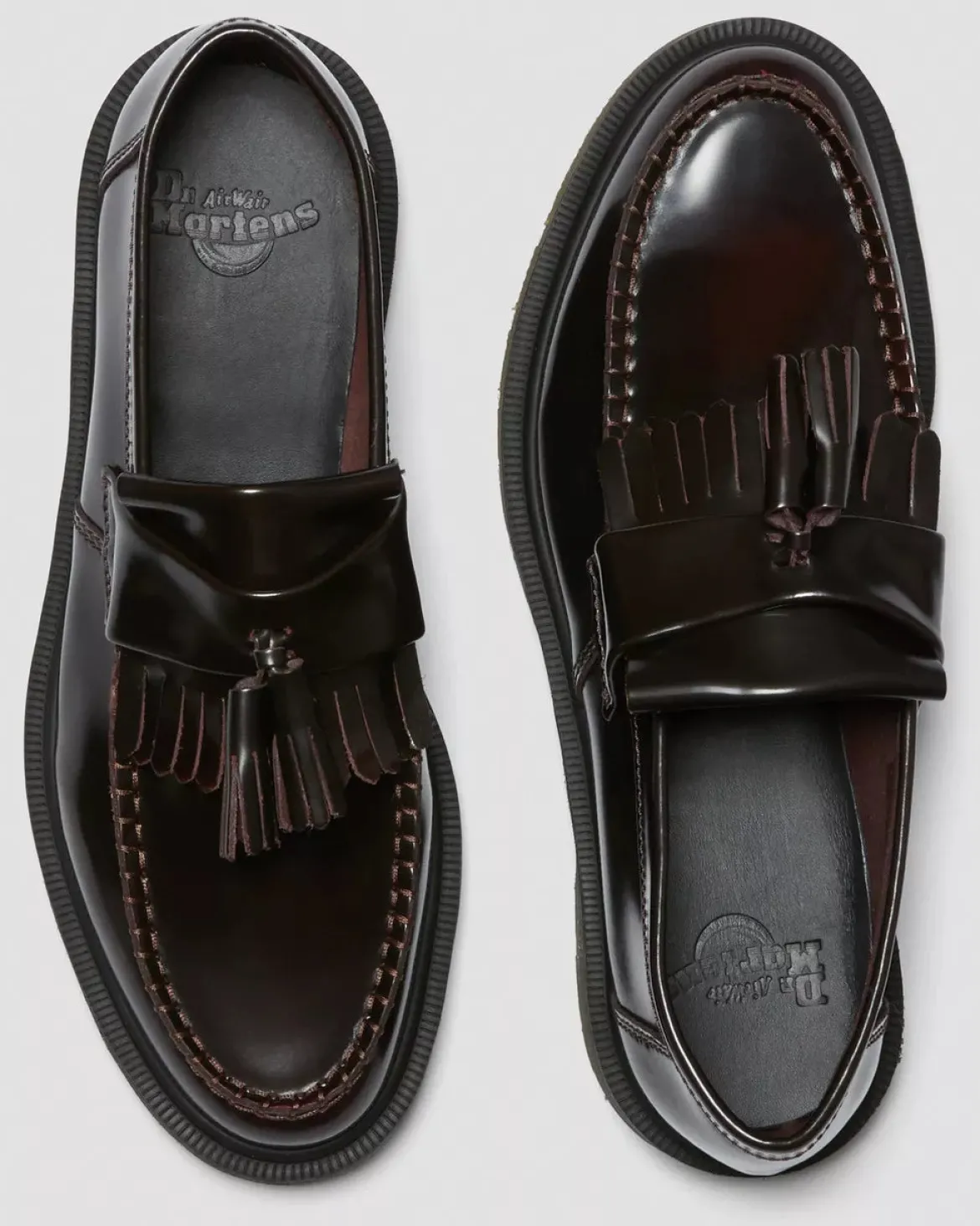 Dr. Martens miesten loaferit Adrian Tassel Loafer Cherry Red Arcadia, viininpunainen
