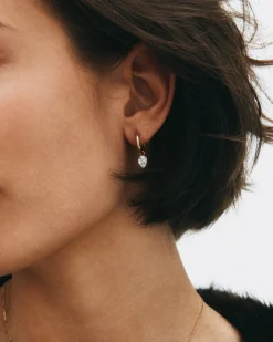 Edblad korvakorut Arrow Hoops L, Gold pleated