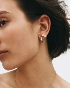 Edblad korvakorut Arrow Studs, Gold pleated
