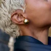Edblad korvakorut Bead Studs Gold, Gold pleated
