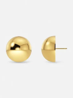 Edblad korvakorut Bead Studs Gold, Gold pleated