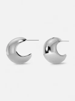 Edblad korvakorut Bold Creoles L Steel, Stainless steel