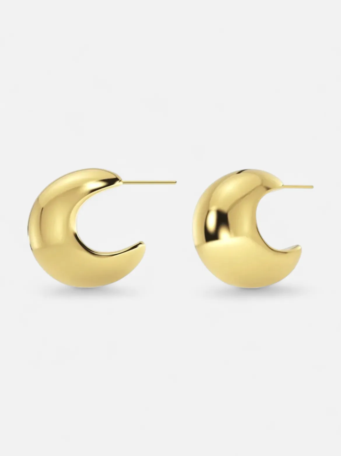 Edblad korvakorut Bold Creoles L Gold, Gold pleated