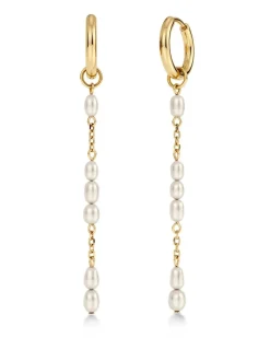Edblad korvakorut Breeze Hoops, Gold pleated